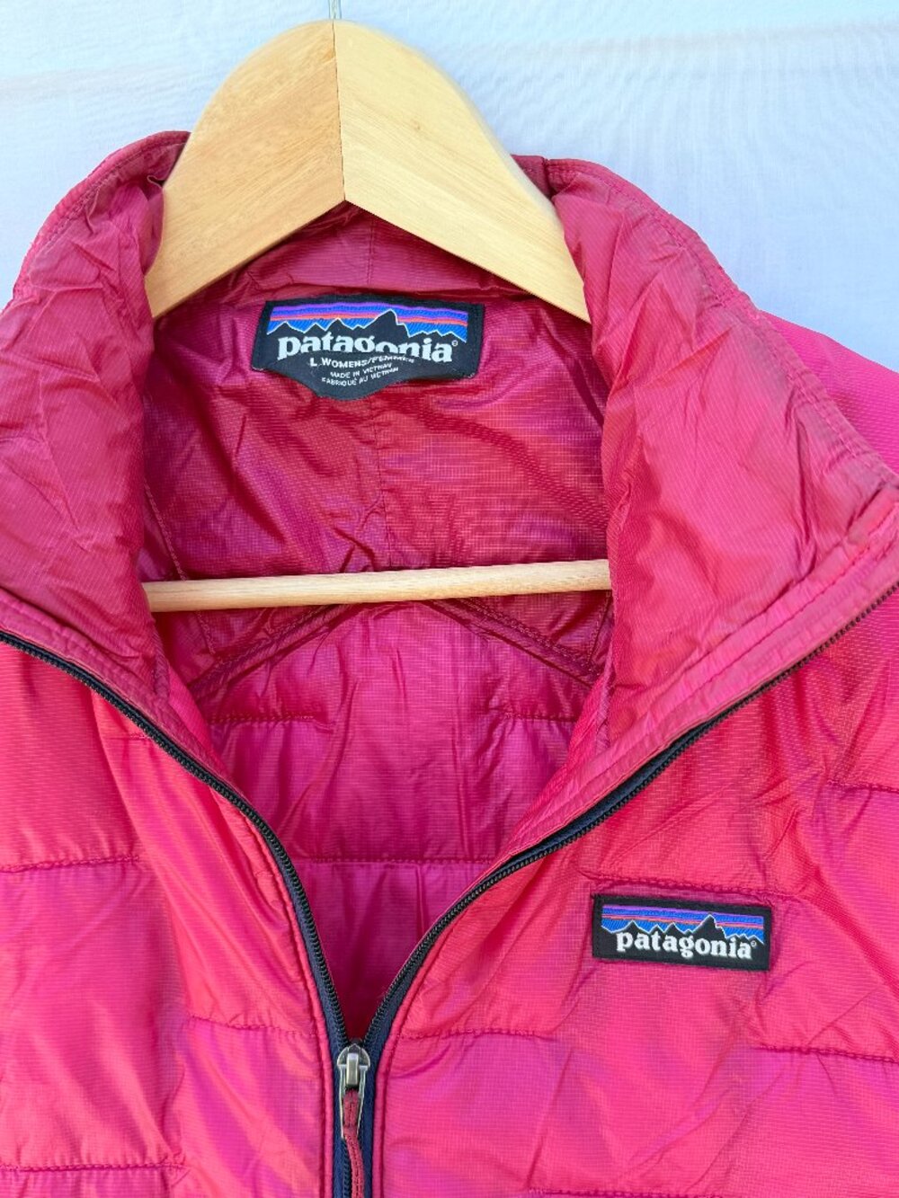 Patagonia Nano Puff Jacket Women's Large Pink Full Zip Insulated Puffer Coat